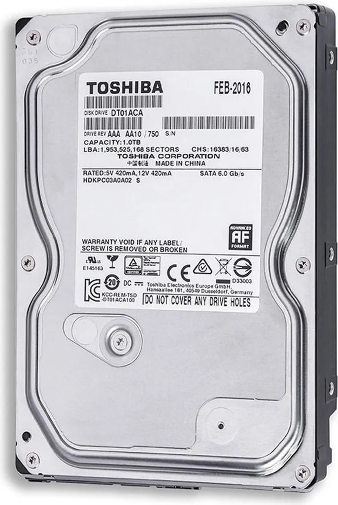 HDD 1TB Toshiba DT01ACA100 per Videosorveglianza DVR e Backup Dati