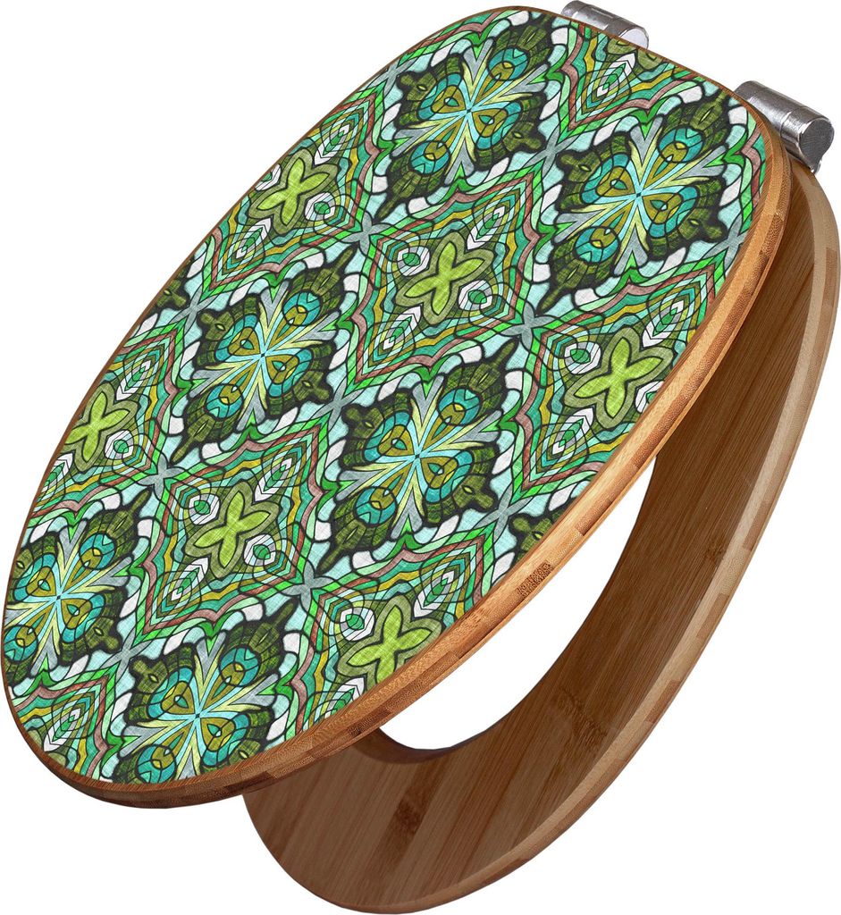 banjado Design deska sedesowa bamboo soft close - zielony Zdjęcie produktu 