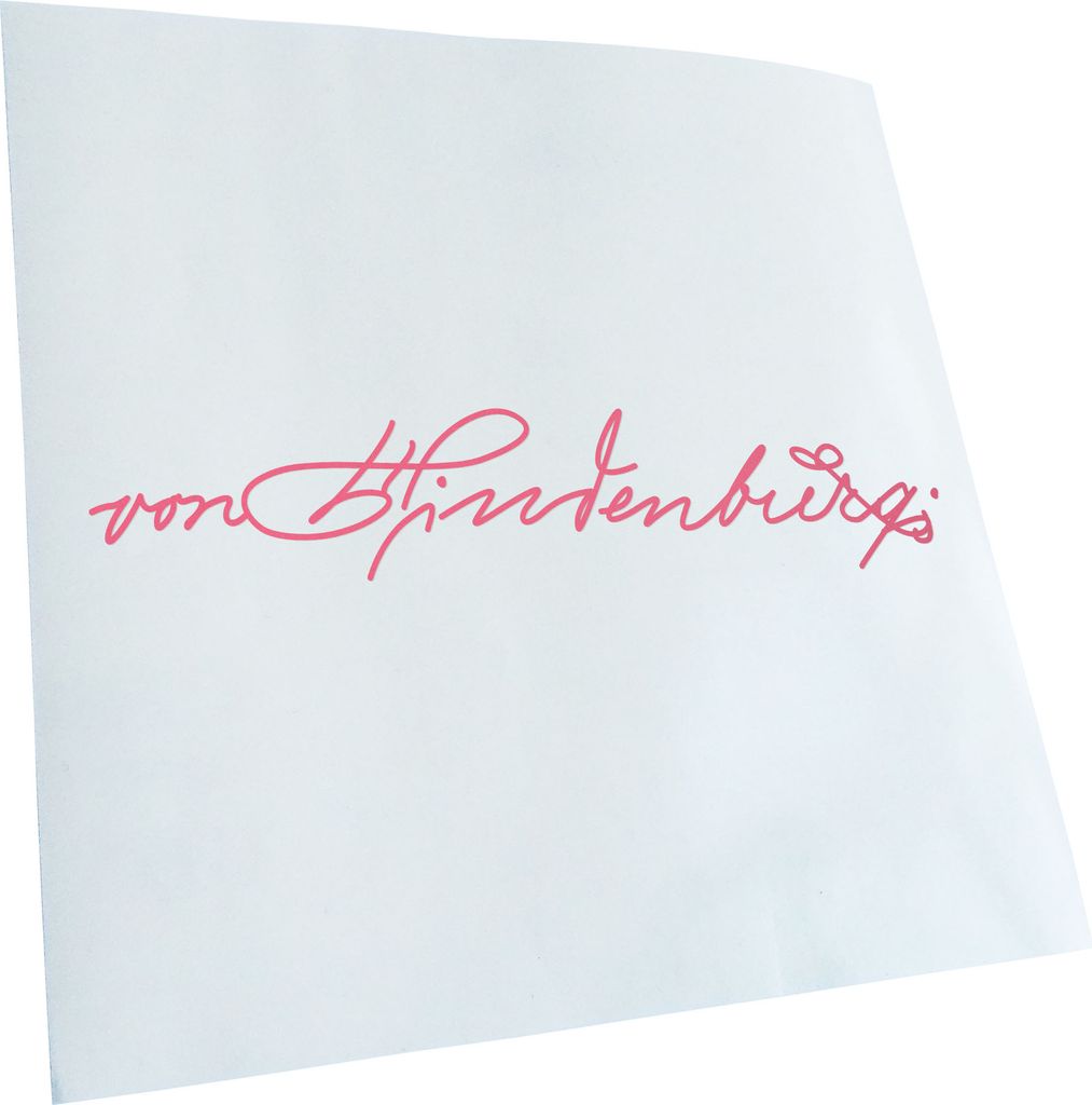 Kiwistar - Autoaufkleber - Paul von Hindenburg - Hellrosa - 40x8cm - Aufkleber für Auto, Laptop, Fahrrad, LKW, Motorrad mehrfarbig JDM Decal Racing