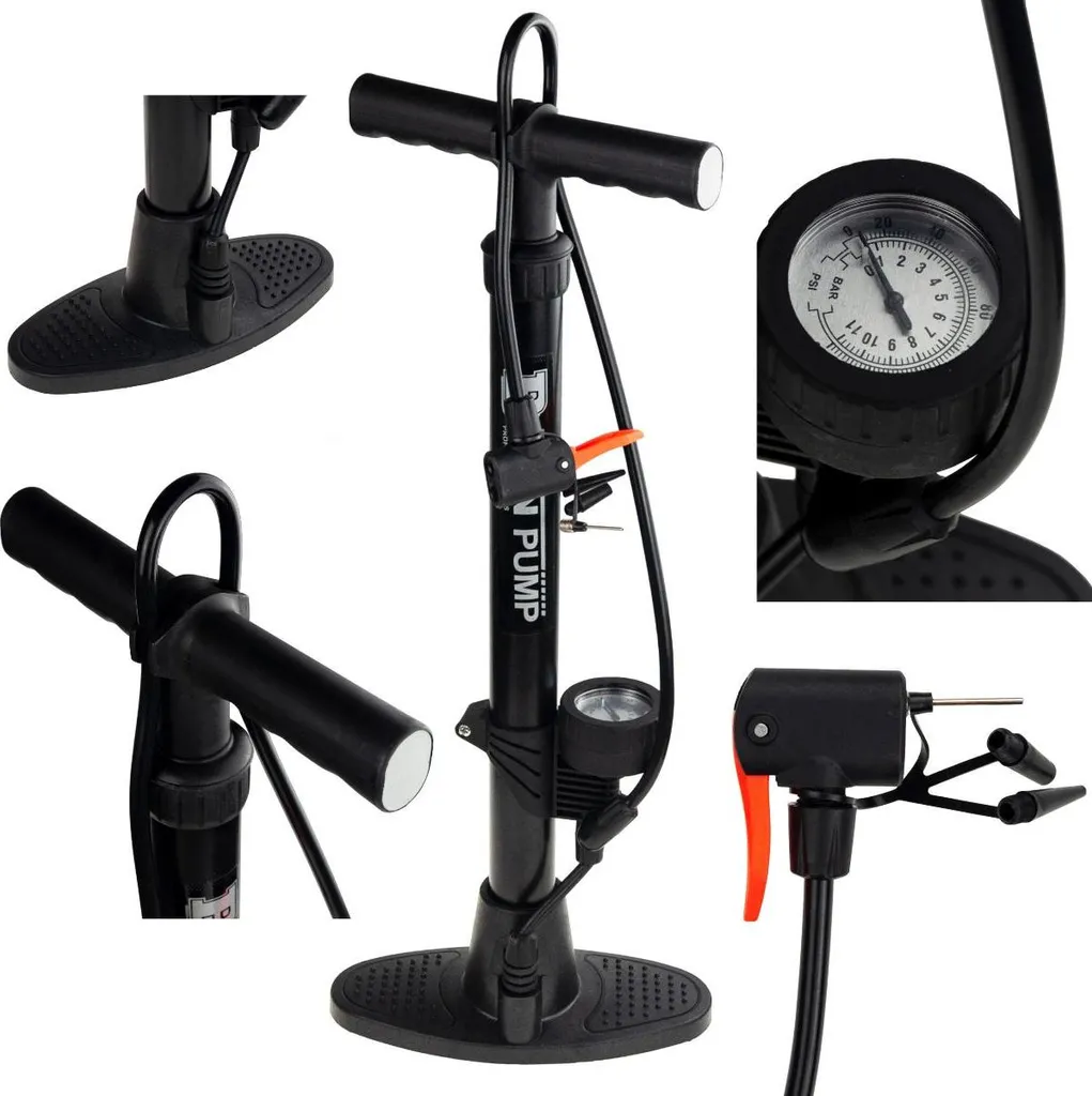 Pompe à pied universelle pour vélo avec manomètre de précision 160 PSI