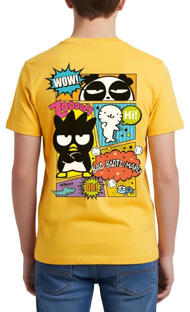 Spreadshirt Bad Badtz-Maru Mit Freunden Im Comic Stil Teenager Premium T-Shirt, 158/164 (12 Jahre), Sonnengelb