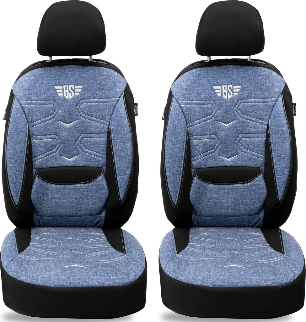 BMW X4 G02 Bj ab 2018 kompatible Schonbezüge in Schwarz/Blau KT306