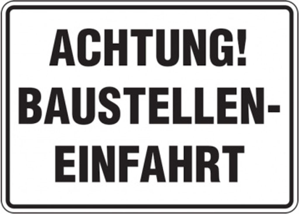 Dreifke Baustellenschild, Achtung! Baustelleneinfahrt, 250x350mm, Alu gepräg...
