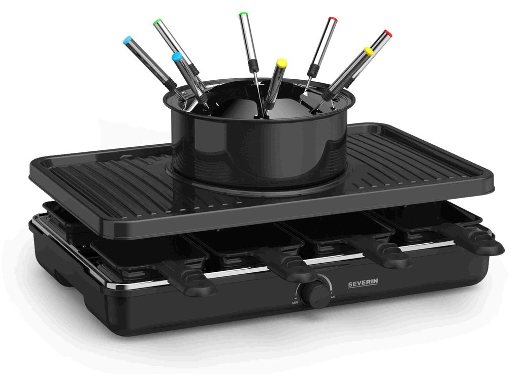 Severin Raclette-Fondue-Kombination, 1.400 W, 8 Pfännchen, Produktbild 