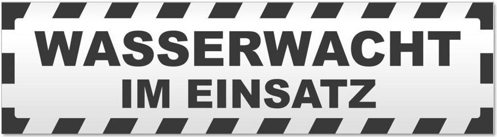 Kiwistar - Autoaufkleber - Dunkelgrau - 30 x 8 cm - Wasserwacht im Einsatz gestreift - Hinweis Aufkleber Sticker für Auto, Kfz, Fahrrad, PKW, LKW