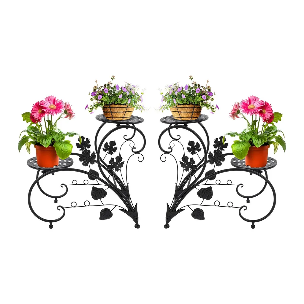Porte-fleurs pour Balcon et Salon en Métal Noir - Décoration Intérieure