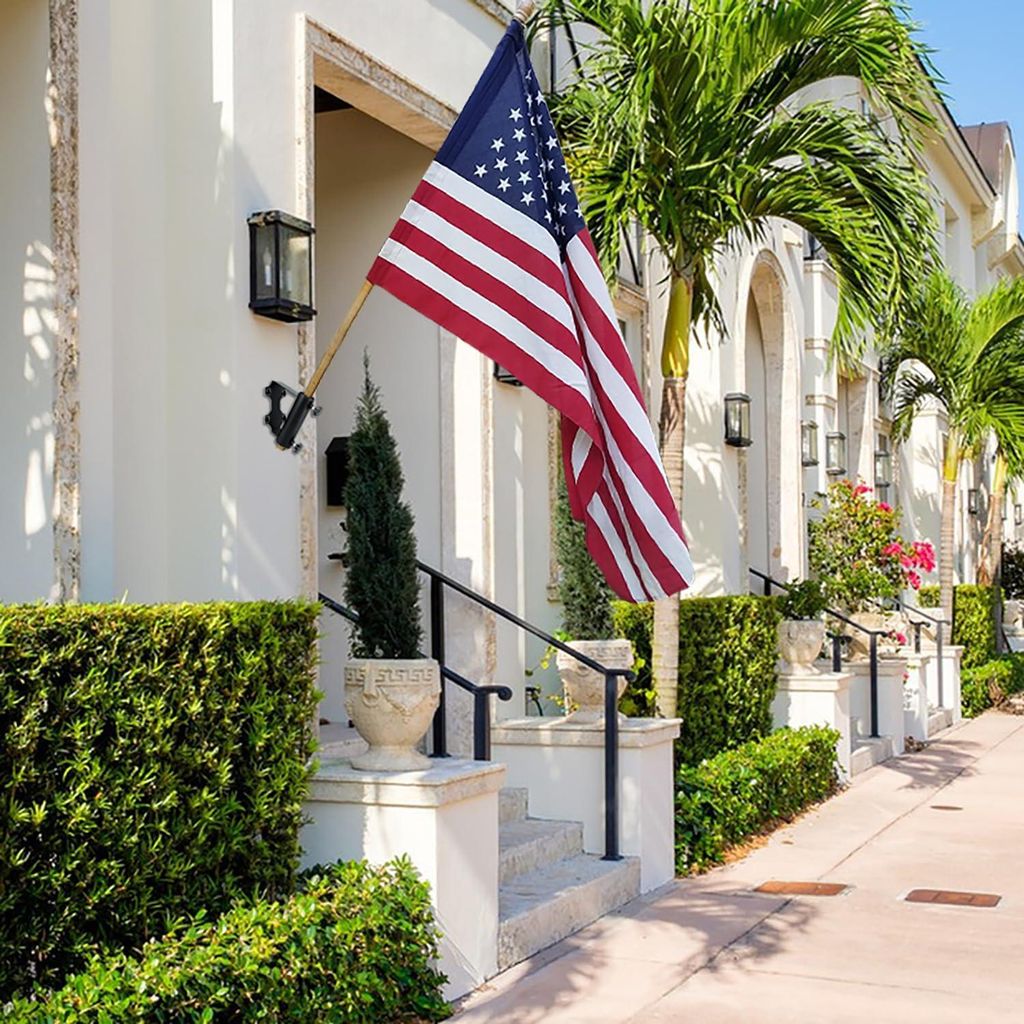 Z Schwer belastbare Flaggenmast Montagebeugel - für Balkon und Geländer - rostfreier Stahl