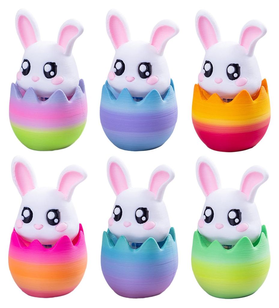 Osterhasen-Dekoration, Frühlingshasenfigur mit Eiersockel für Schreibtisch, Regal oder Fensterbank – ideal für Zuhause, Büro oder als Dekorat...