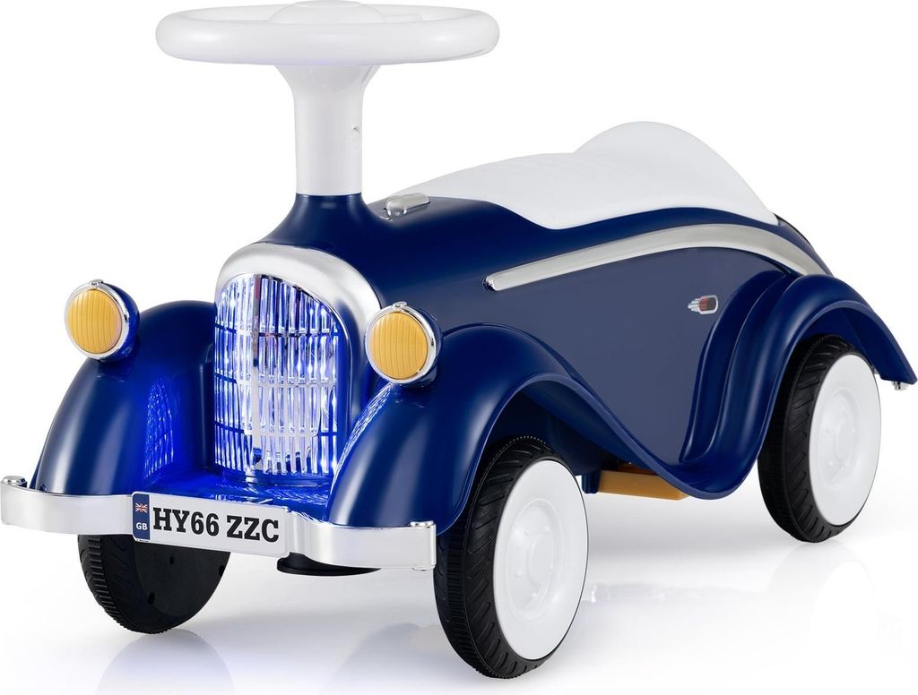 Kleinkind-Elektroauto mit Hupe, LED-Lichtern, Dunkelblau