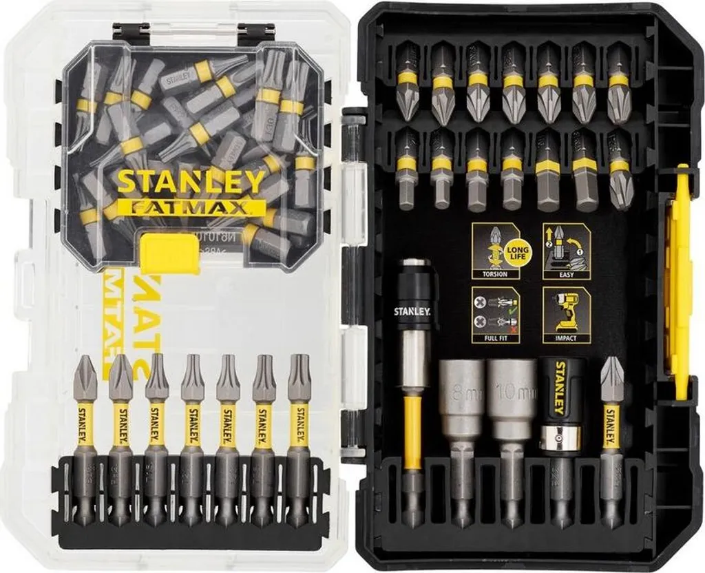 Set Inserti Stanley Fatmax 55 Pz STA88559-XJ per Avvitatori a Impatto