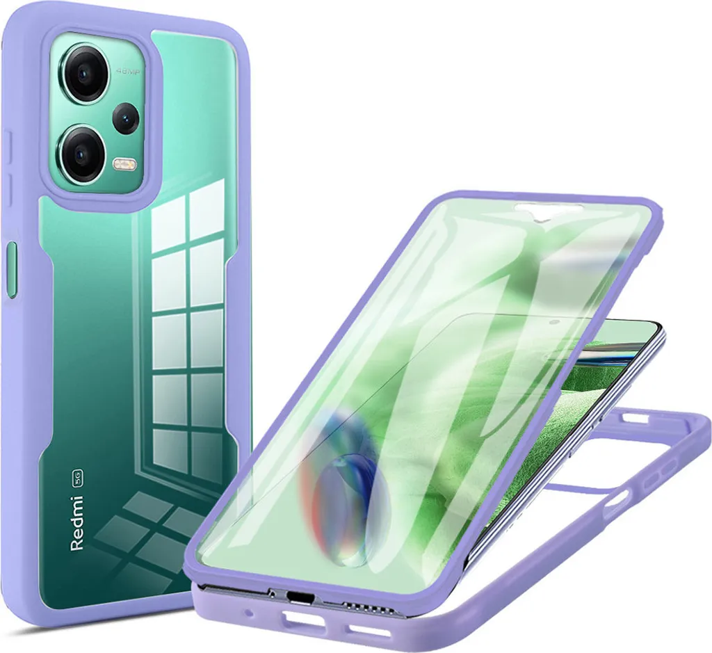 Custodia Redmi Note 12 Viola con Protezione Schermo 360 Full Body