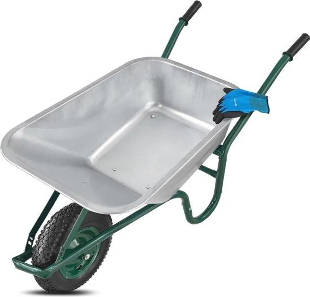 Chariot de jardin galvanisé 100L - Charge 210 kg et roues gonflables