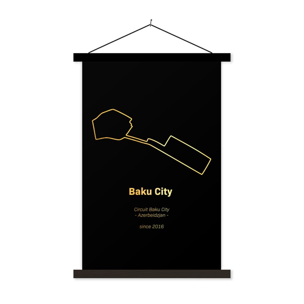 MuchoWow Textilposter Baku - Formel 1 - Rennstrecke 120x180 cm mit schwarzem Rahmen - Fotos