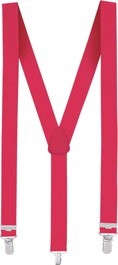 Uni Hosenträger Neon-Pink verstellbar elastisch mit Produktbild 
