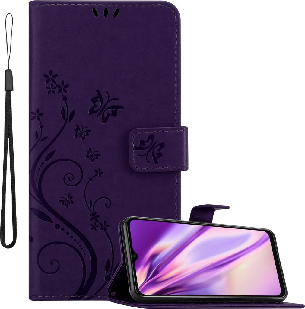 Cadorabo Hülle für Samsung Galaxy A13 5G Schutz Hülle in Lila Schutzhülle Handy Hülle Etui Case Blumen Flower