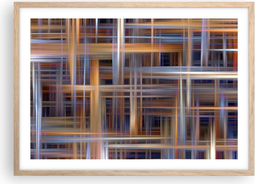 Gerahmtes Poster - Rahmen in heller Eiche - Abstraktion modern - 70x50 cm - Wand Bild - Wanddeko - Wandbilder - Wandposter - Bilderrahmen - Bilder ...