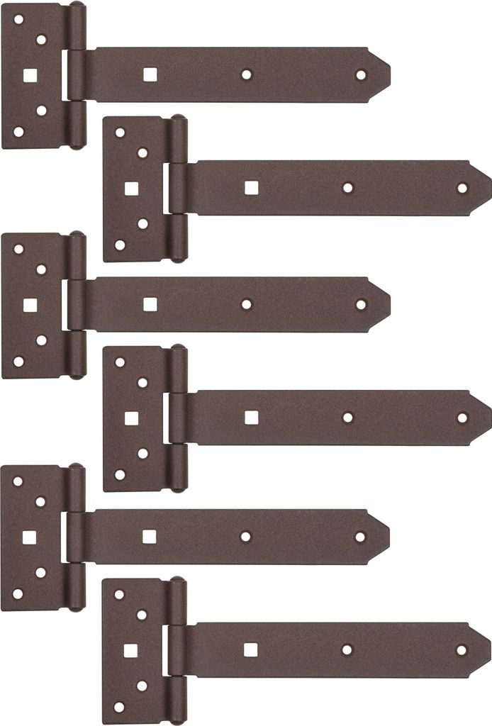 Alberts 822040 DURAVIS Kreuzgehänge, mit vernietetem Stift, rostbraun duplexbeschichtet, Band 192 x 34 mm, Scharnier 45 x 90 mm, 6er Set