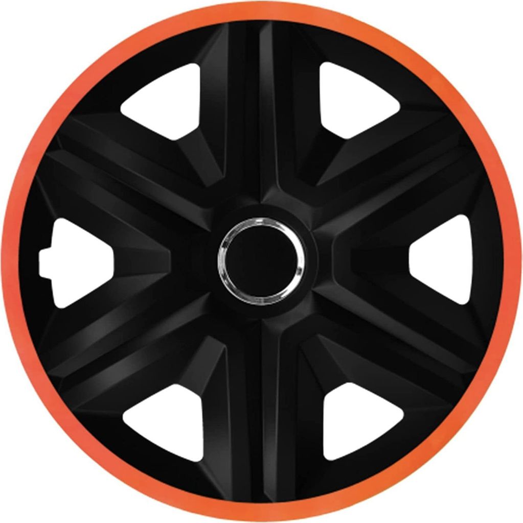 NRM Radkappen FAST LUX, Orange 14" Zoll. (4 x Universal Radzierblenden/Radkappen)