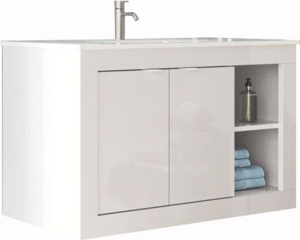 Meublorama MI-PRATIKO-BASIC 2.0-439015-S100*2C/50KG, Weiß, 2 Tür(en), 470 mm, 1010 mm, 570 mm, 50 kg