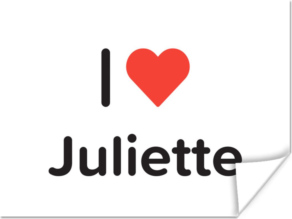 MuchoWow Poster Ich liebe - Juliette - Mädchen 120x90 cm - Wandbild