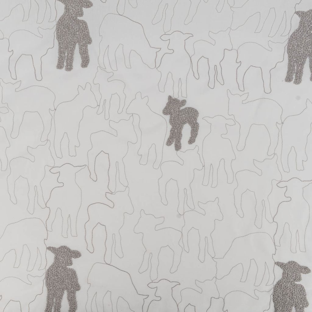 Rasch Textil Kinder Vorhangstoff Bambino Black Sheep Schäfchen 150cm