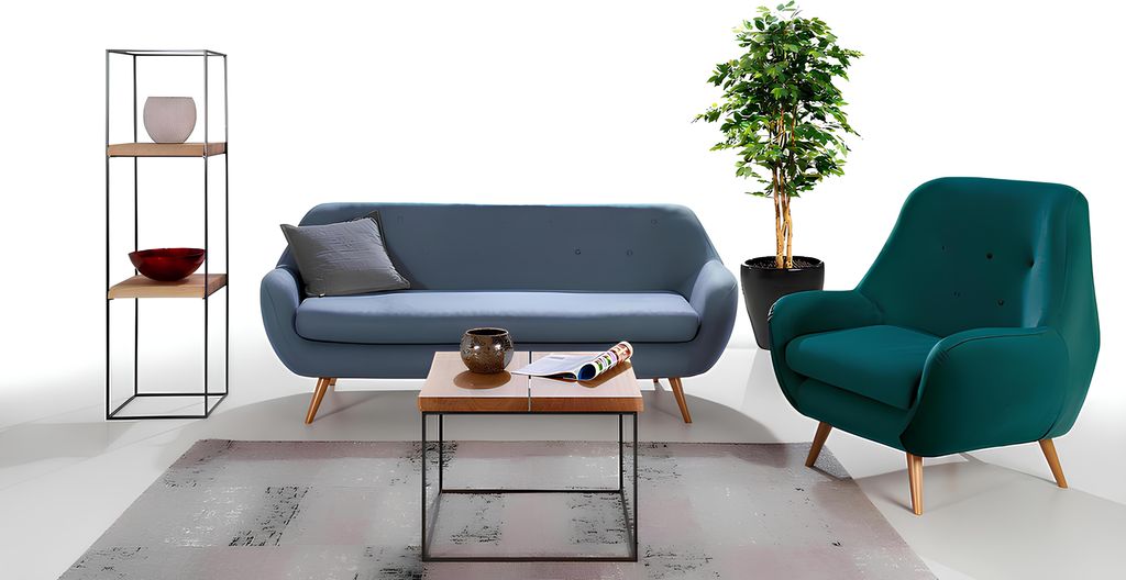 Sessel Design Polster Modern Textil Stoff 1 Sitzer Grün Fernseh 1 Sitzer Neu