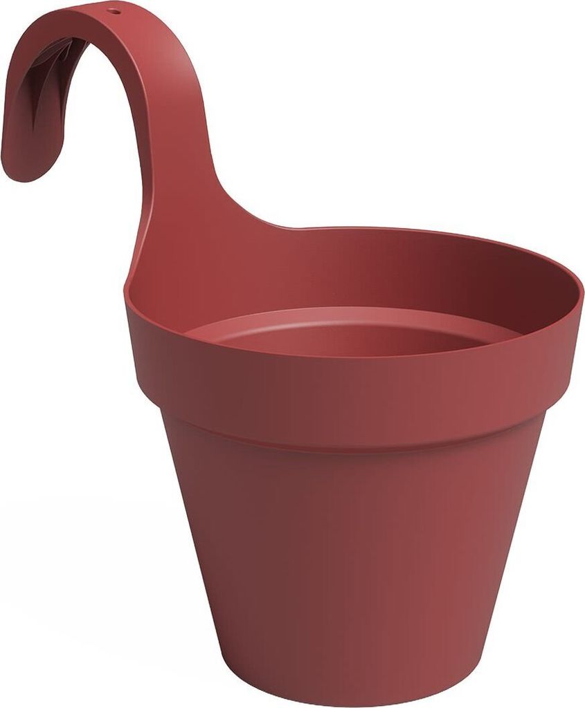 artevasi CAPRI SINGLE Balkontopf Dunkelrot 20 cm zum Einhängen - Kunststoff