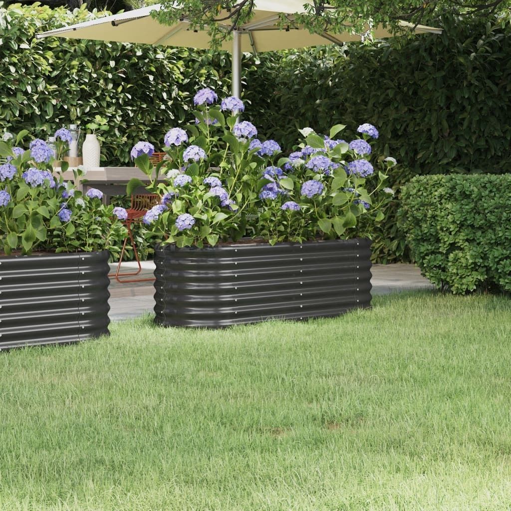 Maison Exclusive - Hochbeet Verzinkter Stahl 114x40x36 cm Anthrazit