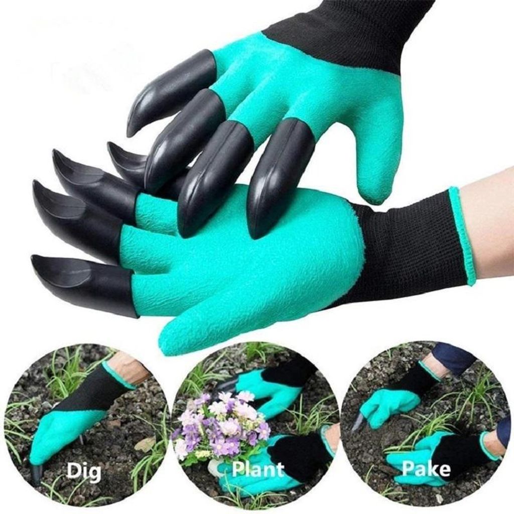 2er-Pack Gartenhandschuhe mit Greifkrallen – atmungsaktiv, Produktbild 