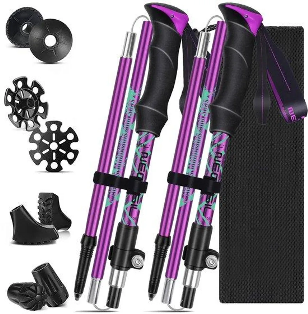 Bâtons de randonnée en aluminium ultra légers et réglables 110-125 cm