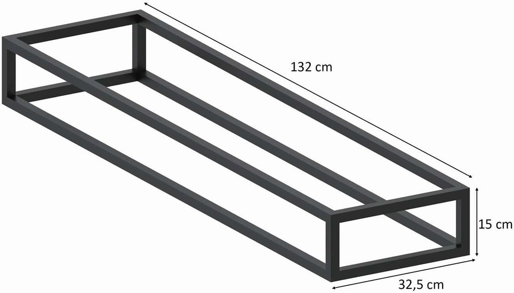 TV-Schrank COLGANTE 150 cm mit schwarzem Gestell Produktbild 