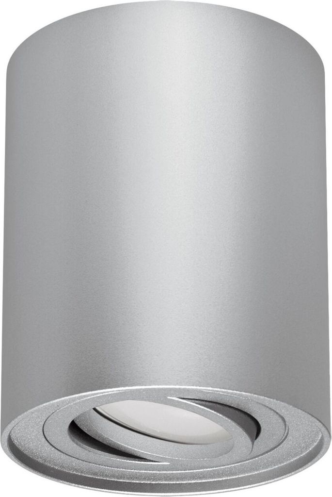 Deckenspot Aluminium D: 9,4 cm rund Aufputz in Silber GU10 Spot Lampe Decke