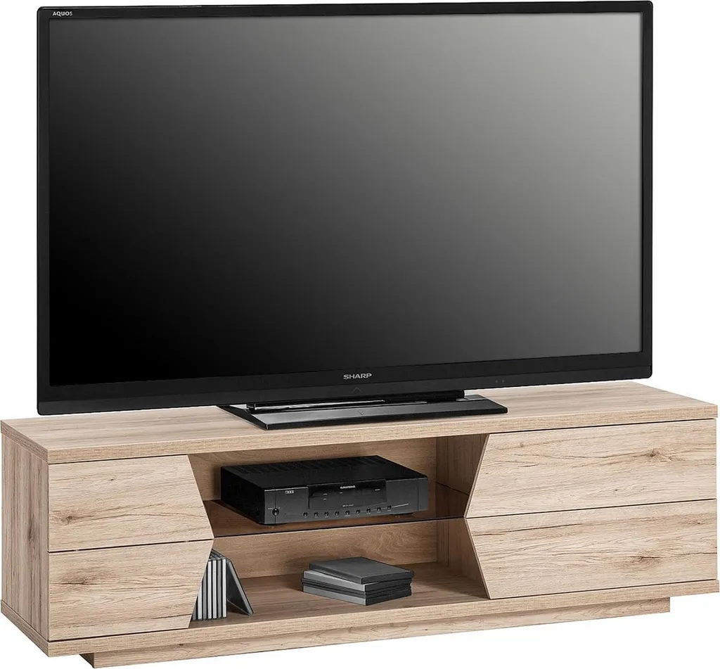 Meuble TV Oslo avec Pieds en Bois Massif - Rangement Salon Scandinave