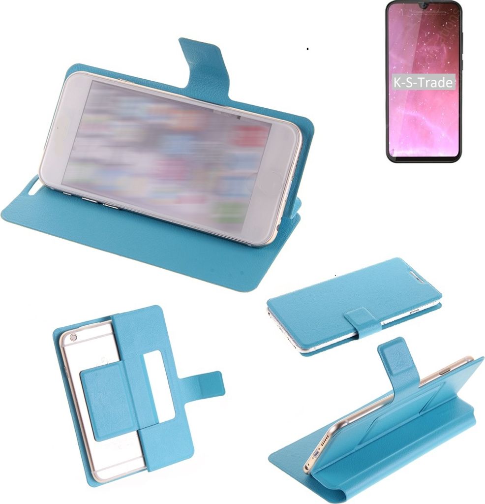 K-S-Trade Schutzhülle Handyhülle kompatibel mit Cubot R19 Flip cover Handy case Smartphone Klapphülle blau