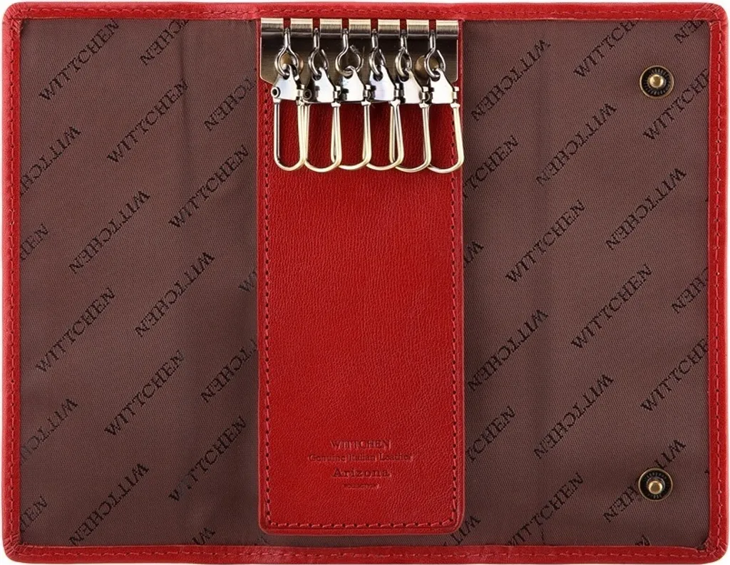 Étui à clés Arizona 14 cm avec mousquetons internes en cuir grainé