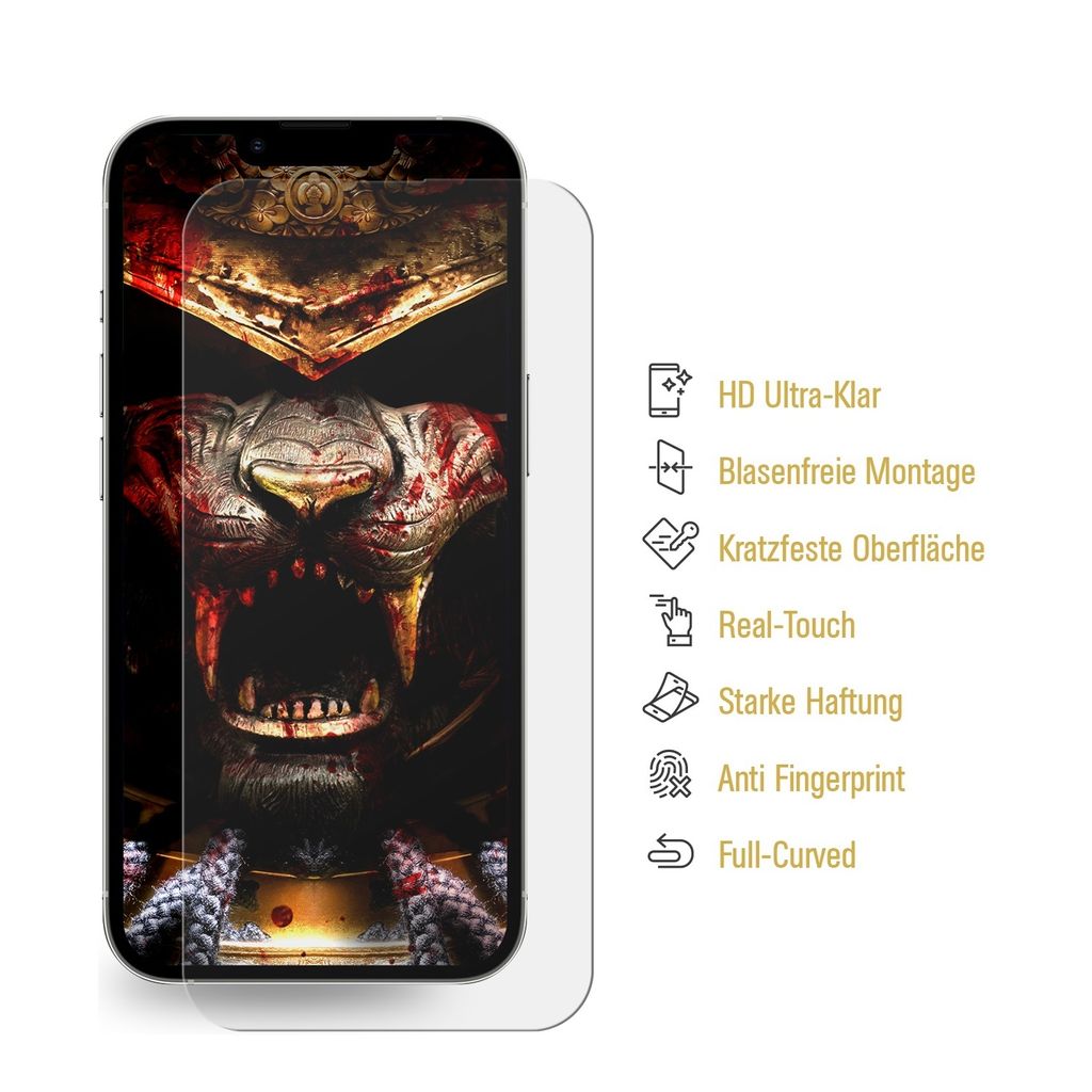 6x 9H Nano-Glass für iPhone 15 Pro 3D KLAR Anti-Shock Anti-Bruch Anti-Stoß Anti-Schmutz Panzernanoglas Displayschutz Schutzfolie Panzerfolie Panz...