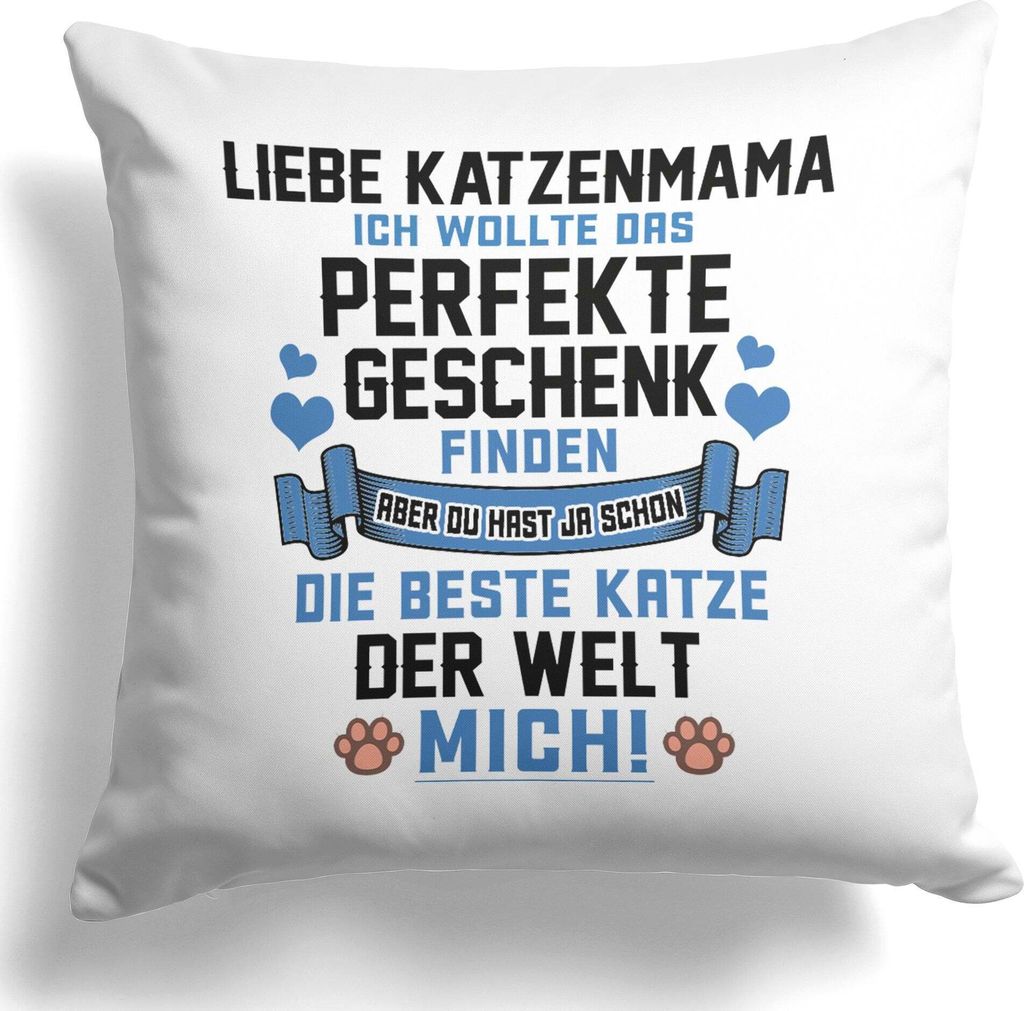 22Feels Katzenmama Geschenk Frauchen Katze Kissen Deko Frauen Dekoration Muttertag Geburtstag Weihnachten Katzenliebe Couch Kater Wohnaccessoire Wo...