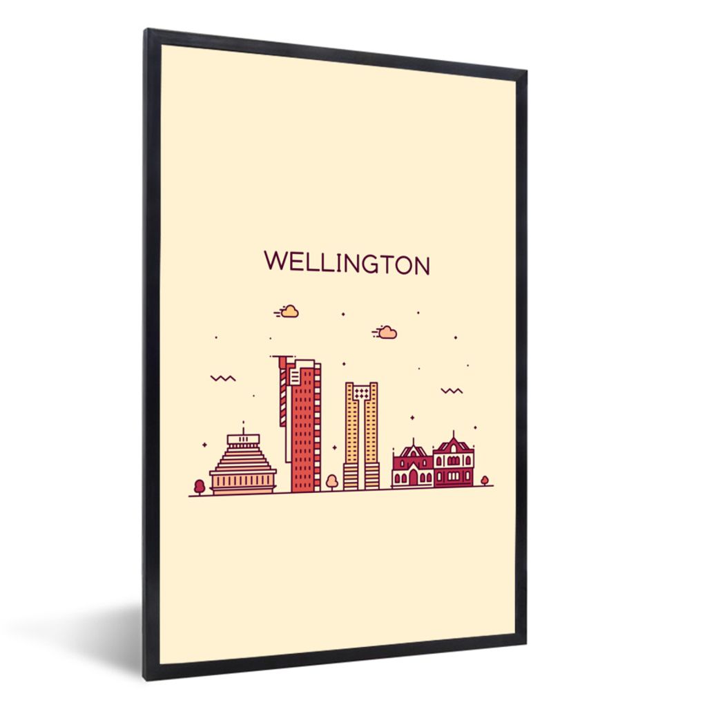MuchoWow® Gerahmtes Poster Wellington - Skyline - Produktbild 