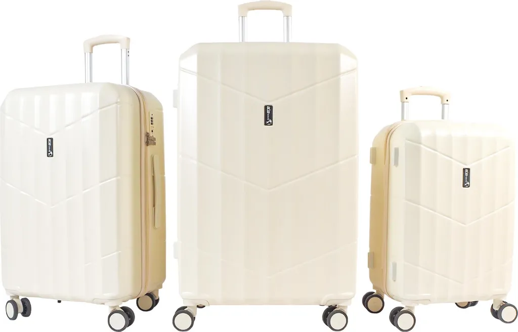 Set de bagages rigides Aga Travel MR4669 Beige pour toute la famille