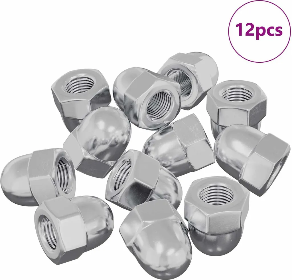 Finitura Argento per Mobili: 12 Dadi SYFAX M6 x 10 mm Ferro Zincato