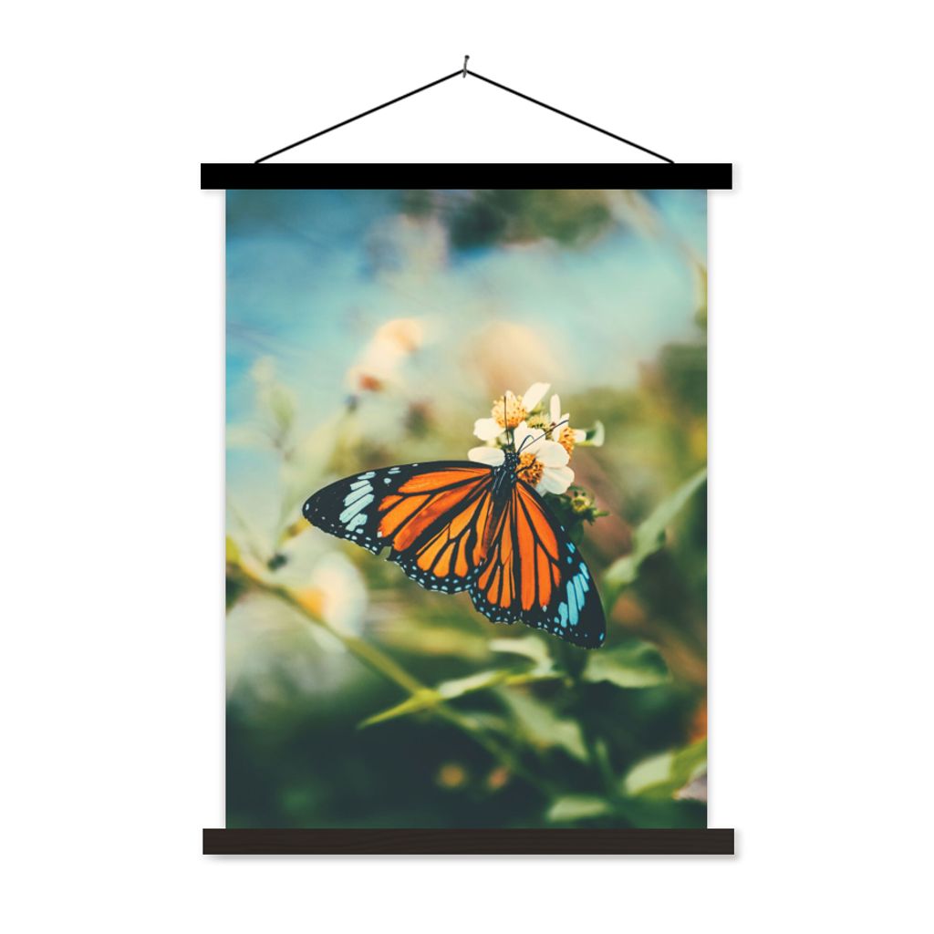 MuchoWow® Textilposter Schmetterling - Blumen - Garten Produktbild 