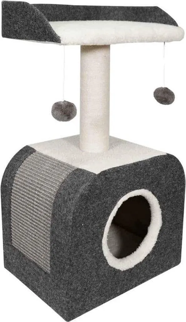 Arbre à chat avec jouets intégrés et structure d'escalade stable - 140cm