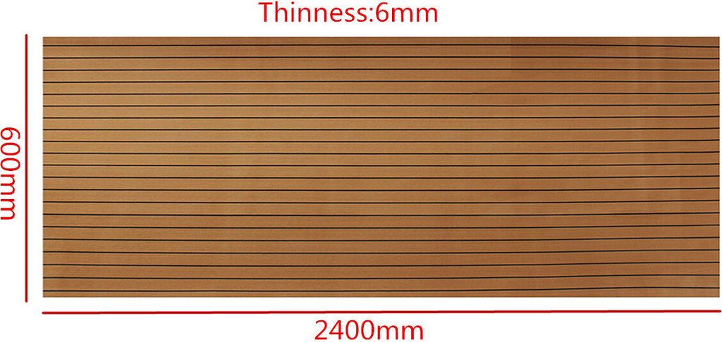 Eva Schaum Faux Teakholz Decking Bodenbelag, 2400 x 600 x Produktbild 5