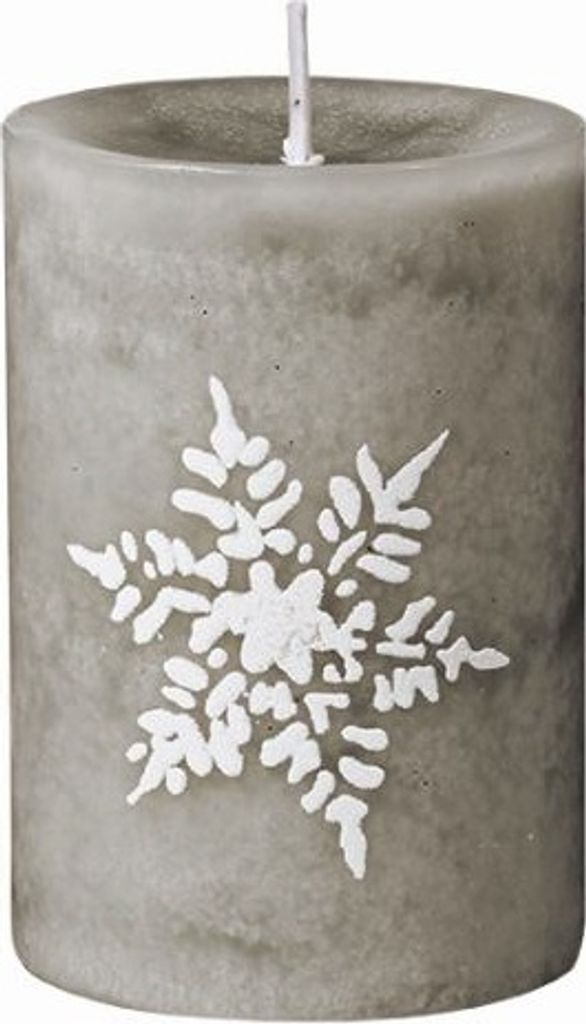 Flake Stumpenkerzen Stein, 8x5,5cm