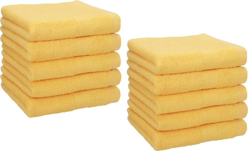 Betz Premium Seiftücher Set 10-teilig – 10× Seiftuch 30×30 cm, 100% Baumwolle 470 g/m², weich & saugstark, Farbe honiggelb