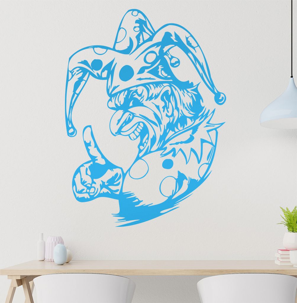 Harlekin Wandtattoo in 6 Größen - Wandaufkleber Wall Sticker - Dekoration, Küche, Wohnzimmer, Schlafzimmer, Badezimmer