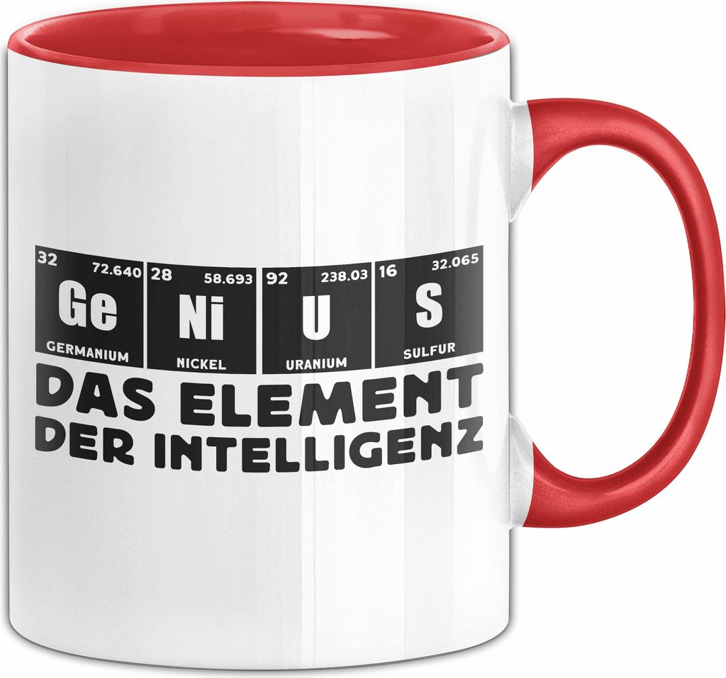 Chemiker Tasse Geschenk Für Chemie-Studenten Genius Das Element Der Inztelligenz Kaffee-Becher (Rot)