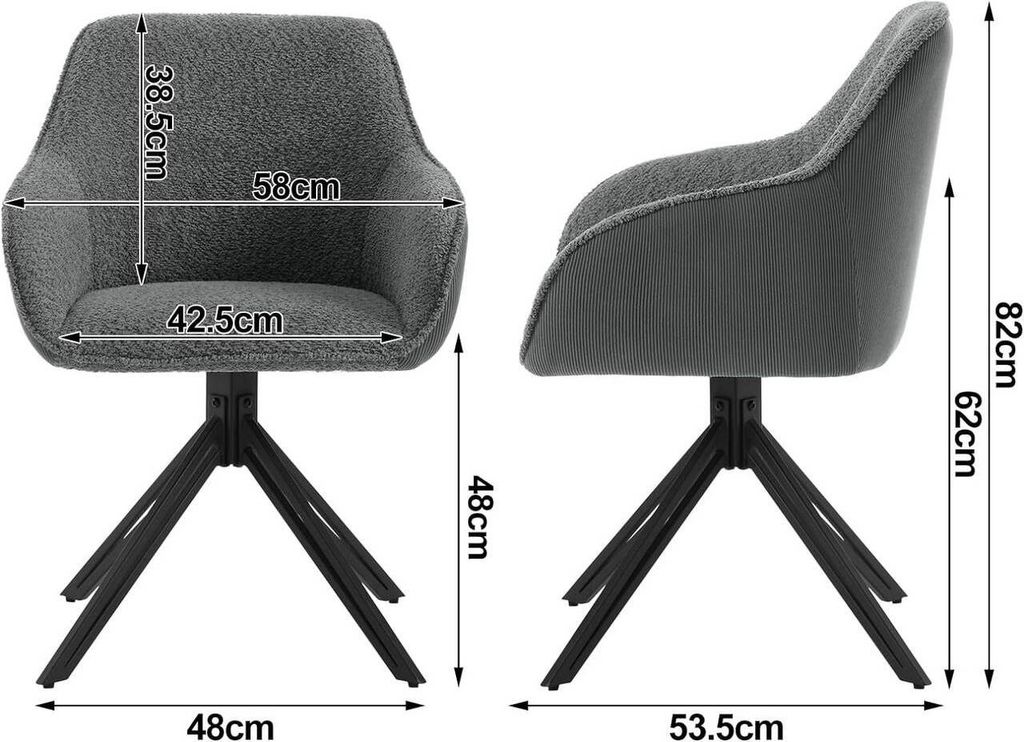 2er Set Design Esszimmerstühle Peking V2 – Drehb Produktbild-Vorschau 3