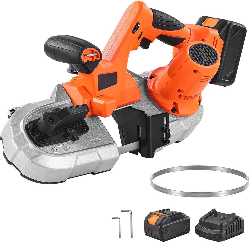 SucceBuy 20V Akku-Bandsäge mit variabler Geschwindigkeit und 65 mm Schnitttiefe