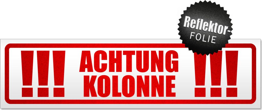 Achtung Kolonne Magnetschild Schild magnetisch